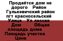 Продаётся дом не дорого › Район ­ Гулькевичский район пгт.красносельский › Улица ­ Ул.лесная › Дом ­ 89 › Общая площадь дома ­ 70 › Площадь участка ­ 13 › Цена ­ 950 000 - Краснодарский край Недвижимость » Дома, коттеджи, дачи продажа   